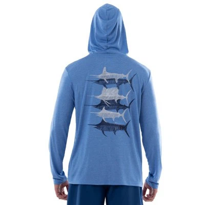 কাস্টম সরবরাহকারী আউটডোর ক্যাম্পিং ইউভি সুরক্ষা দ্রুত শুকনো লম্বা হাতা হুডেড ফিশিং হুডি